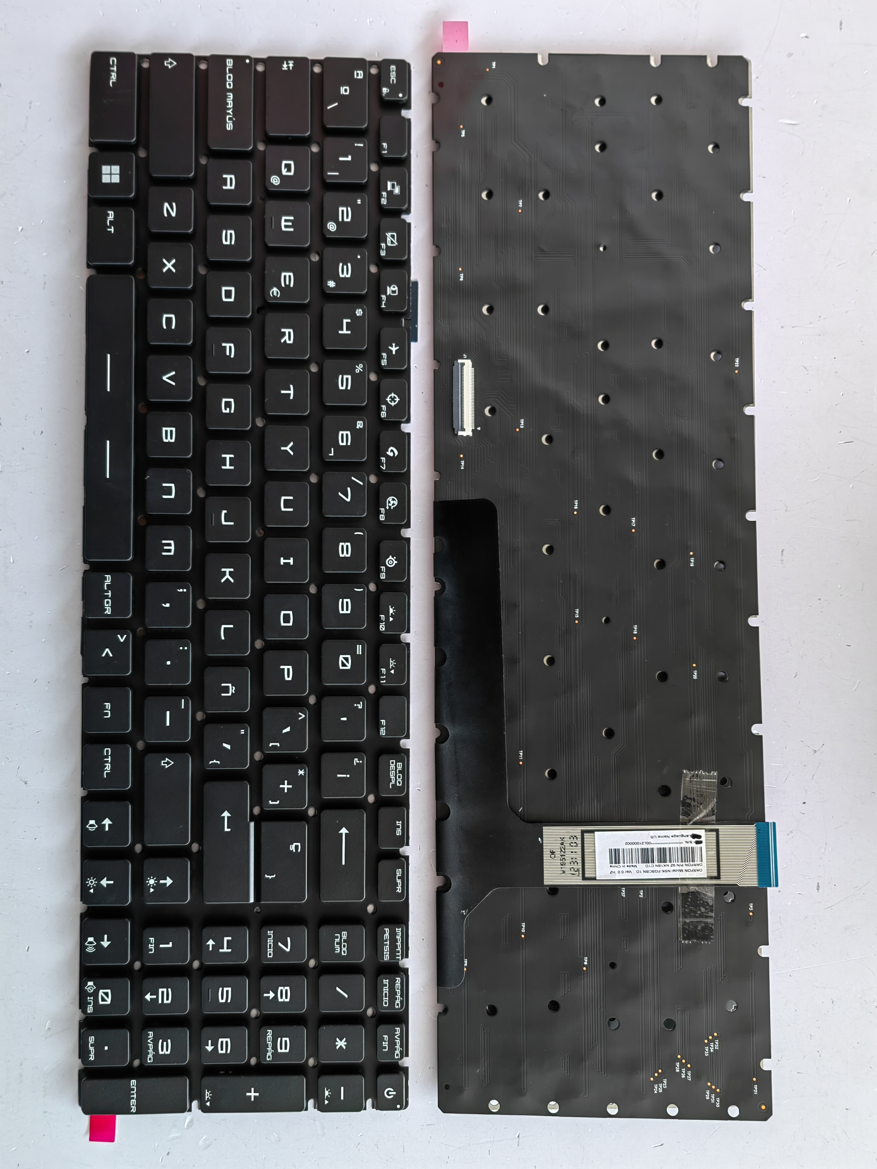 Picture of New Replacement Laptop Keyboard For MSI GP76/GE76/GS76/MS-17K1 RGB colorful backlight small enter BLACK Backlit (OEM) SP Layout